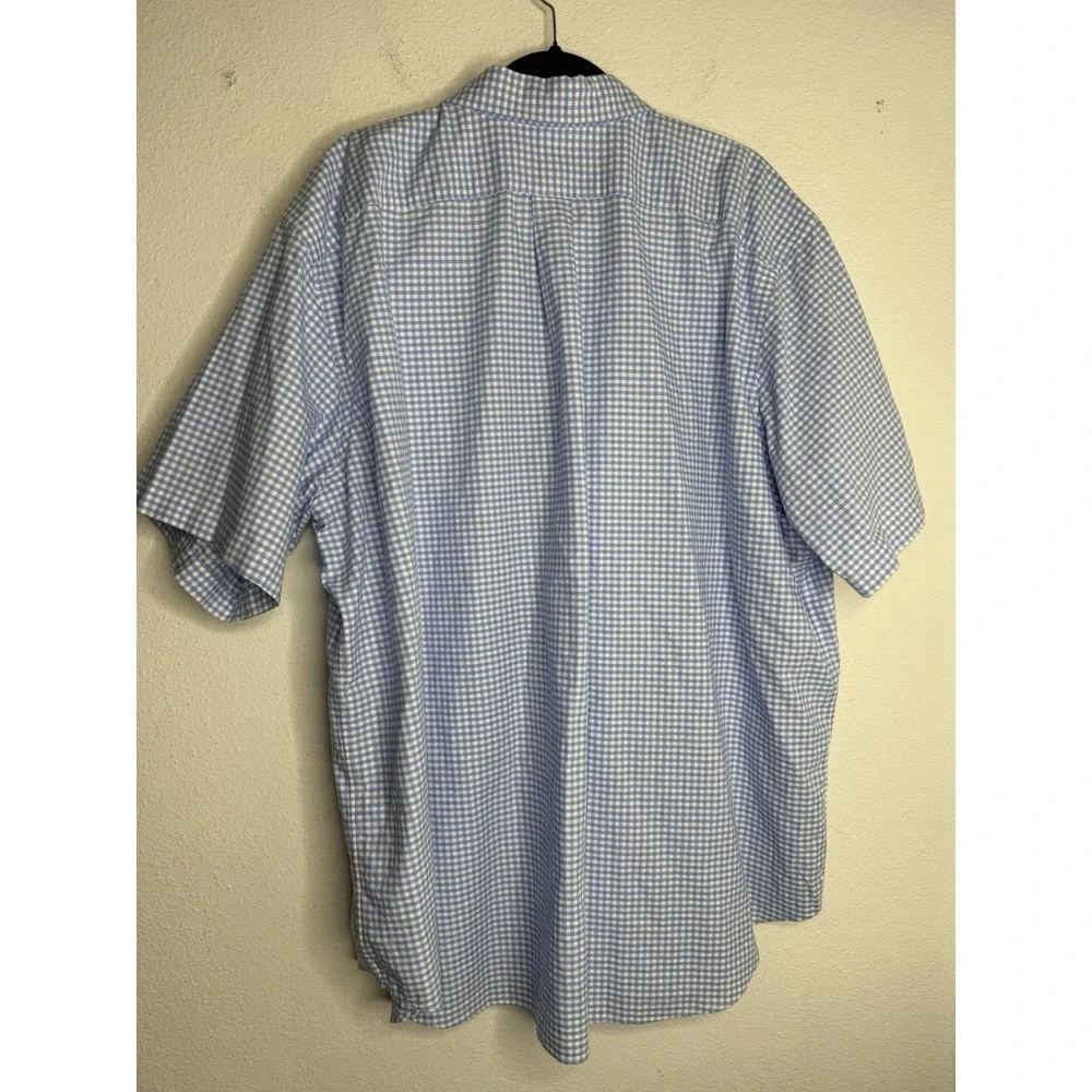 Ralph Lauren Shirt Adult 2XB Blue Gingham Classic Heavy Cotton Preppy